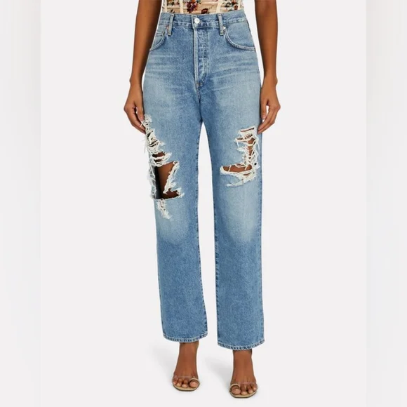 COH Citizens Of Humanity Emery Long Mid Rise Relaxed Straight Jeans Size 23 - Picture 12 of 16